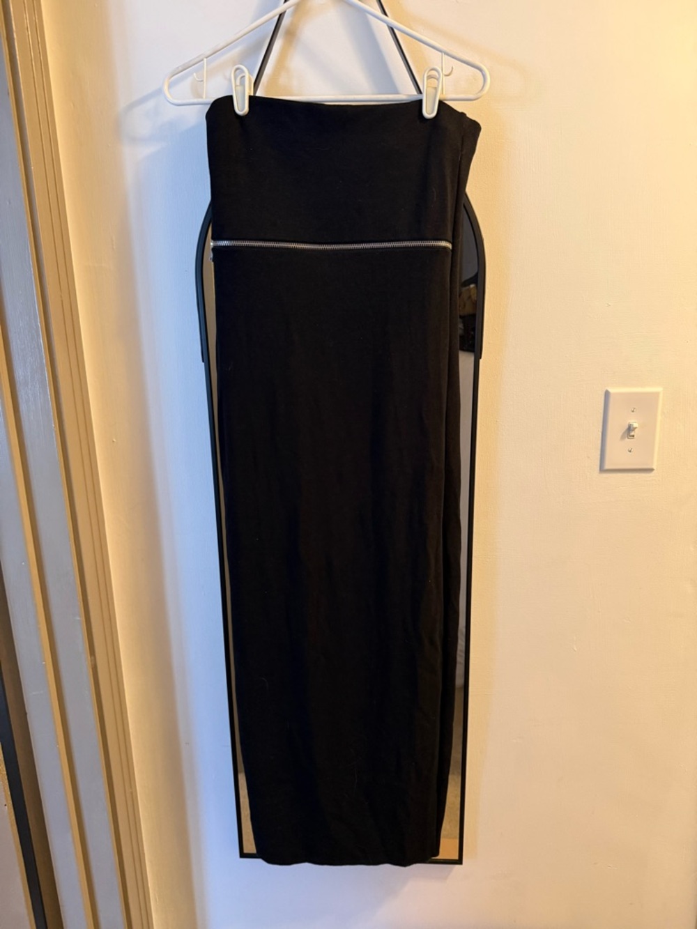 Zara Strapless Midi Dress with Zipper Detail NWT